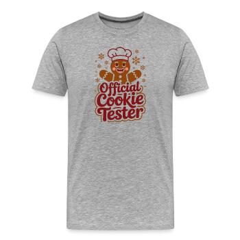 Weihnachtstest-Design für Plätzchenliebhaber - Männer Premium Bio T-Shirt - Grau meliert - Vorne - Damien (186cm)