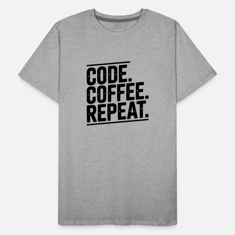 Code Coffee Repeat T-shirt bio Premium Homme
