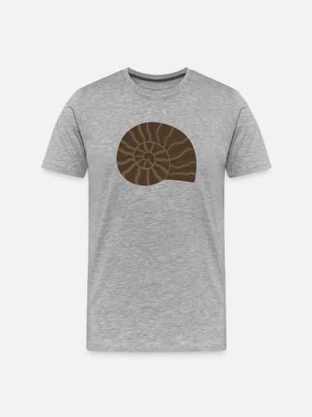 Elegant Ammonite Fossil Pattern Design - Men's Premium Organic T-Shirt - heather grey