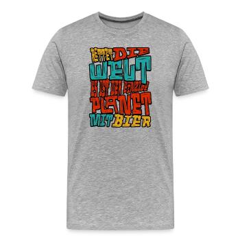 Rettet_die_welt - Men's Premium Organic T-Shirt - heather grey - Front - Damien (186cm)