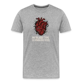 Piercing Addict Body Mod Enthusiast - Men's Premium Organic T-Shirt - heather grey - Front - Damien (186cm)