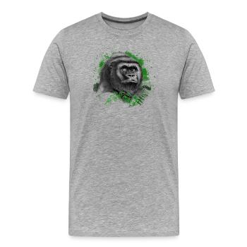Gorilla - Männer Premium Bio T-Shirt - Grau meliert - Vorne - Damien (186cm)