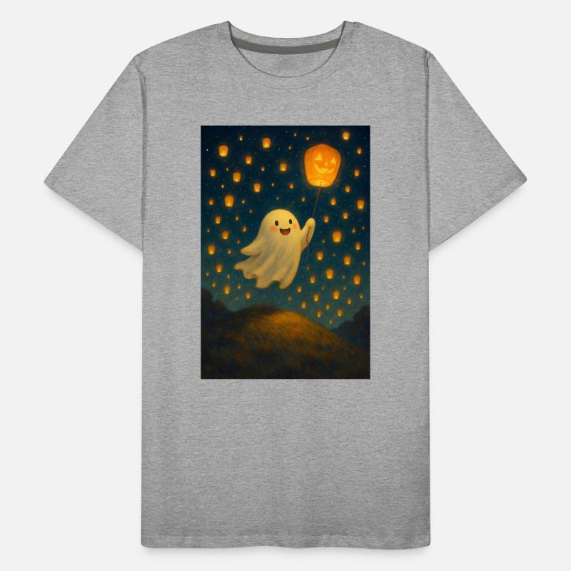 Ghost with jack-o'-lantern Men's Premium Organic T-Shirt