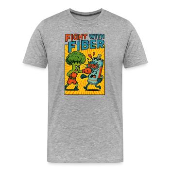 Le puissant brocoli contre la menace du soda - T-shirt bio Premium Homme - gris chiné - Devant - Damien (186cm)