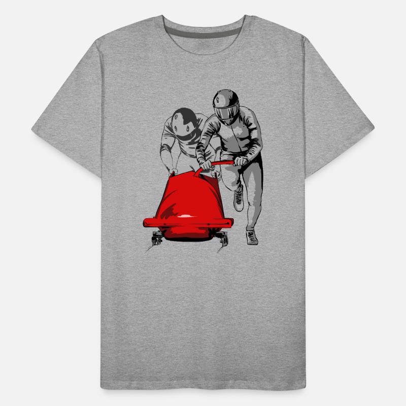 Bobsledder pushing at the start Men's Premium Organic T-Shirt