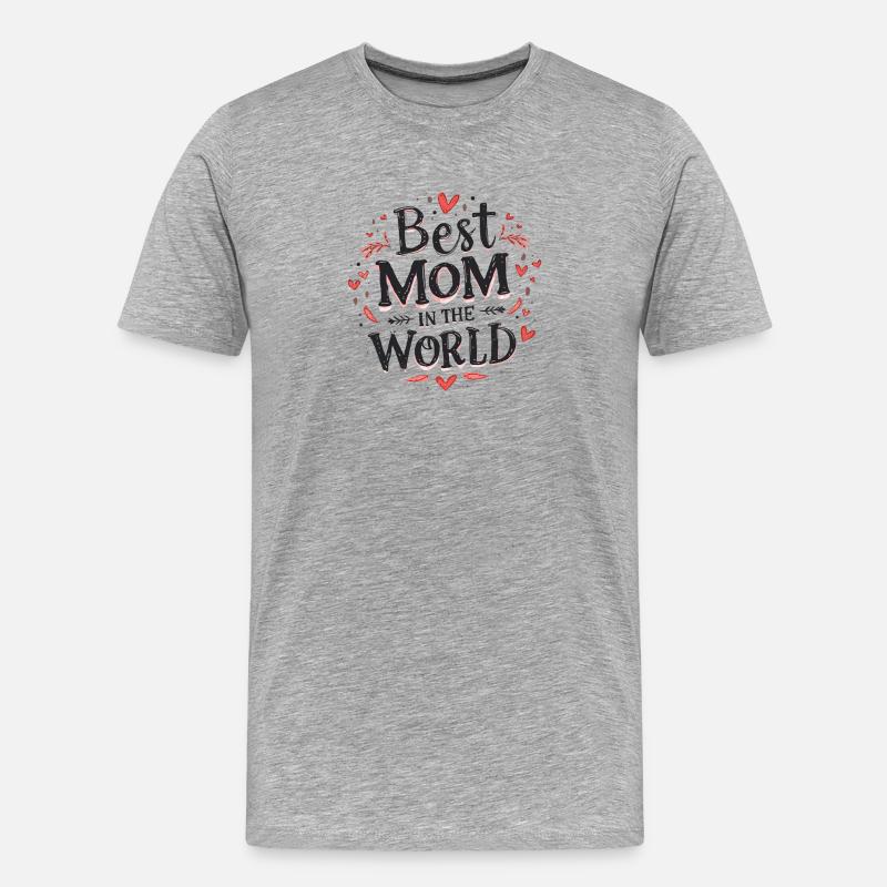 Beste Mama Weltfigur Design - Männer Premium Bio T-Shirt - Grau meliert