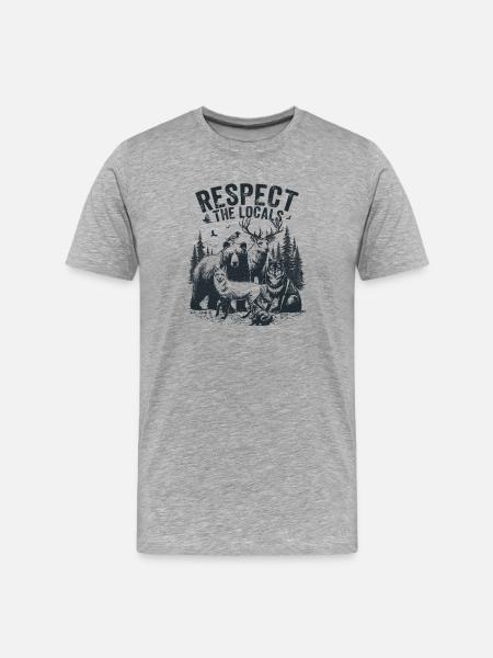 Respecter les habitants Animaux Forêt - T-shirt bio Premium Homme - gris chiné