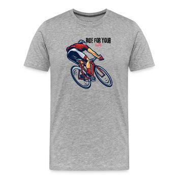 Rennrad gravel geschenk - Männer Premium Bio T-Shirt - Grau meliert - Vorne - Damien (186cm)