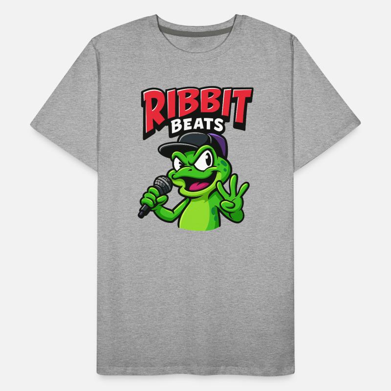 Funny frog with rap microphone Men's Premium Organic T-Shirt