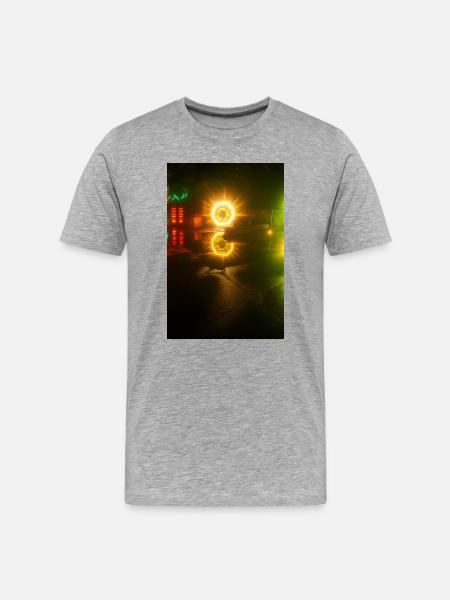 Glowing Neon Reflection Motif - Men's Premium Organic T-Shirt - heather grey