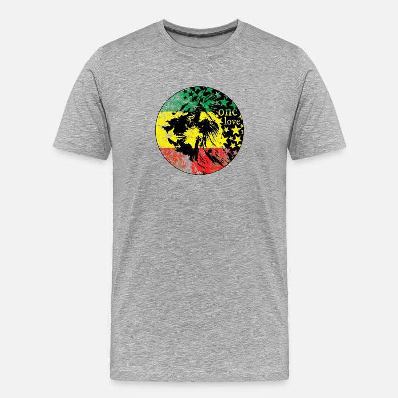 LionLiebe Rastas Reggae Design - Männer Premium Bio T-Shirt - Grau meliert