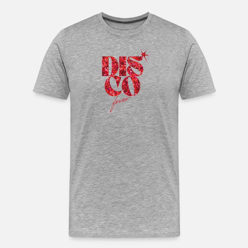 Disco Fever Glitter Liebe Statement Design - Männer Premium Bio T-Shirt - Grau meliert