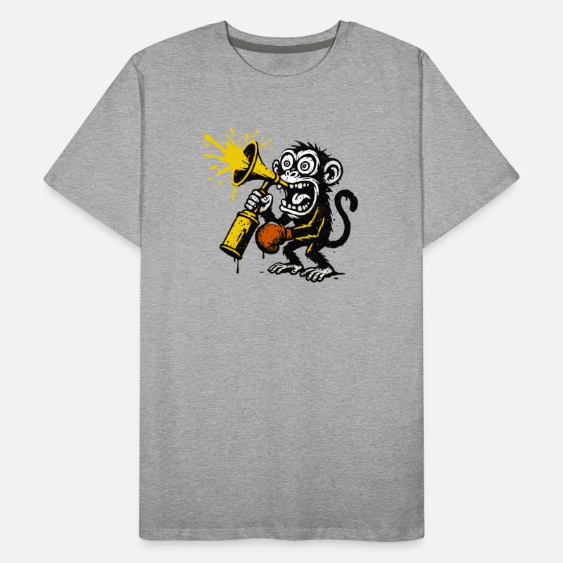 Expressive monkey with megaphone Men's Premium Organic T-Shirt