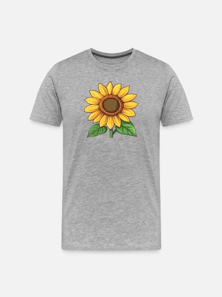 Tournesol Graphique - T-shirt bio Premium Homme - gris chiné
