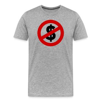 Dollar tout-puissant – Pouvoir, argent et société - T-shirt bio Premium Homme - gris chiné - Devant - Damien (186cm)