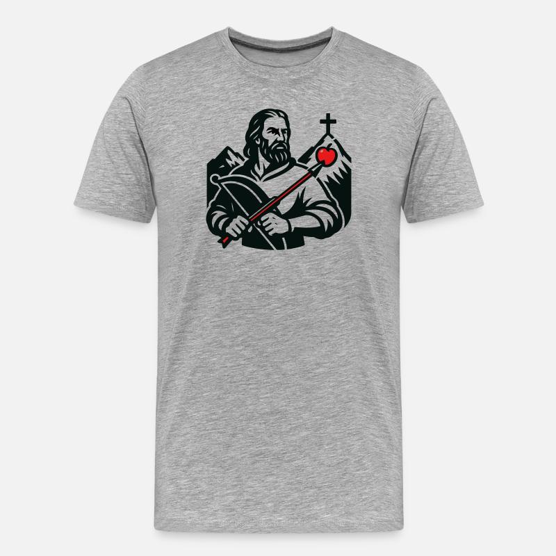 Legendenfigur der Schweiz - Männer Premium Bio T-Shirt - Grau meliert