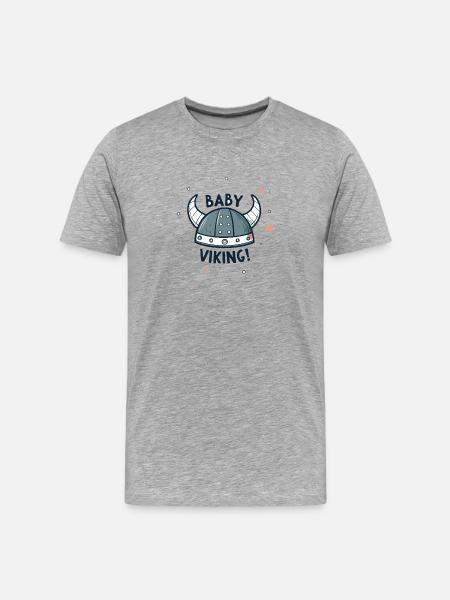 Bébé Viking Casque - T-shirt bio Premium Homme - gris chiné