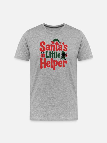 Santa's Little Helper Holiday Design - Men's Premium Organic T-Shirt - heather grey