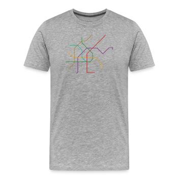 Vienna subway network new future U5 - Men's Premium Organic T-Shirt - heather grey - Front - Damien (186cm)