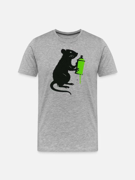Scientific Rat Illustration with Syringe - Men's Premium Organic T-Shirt - heather grey