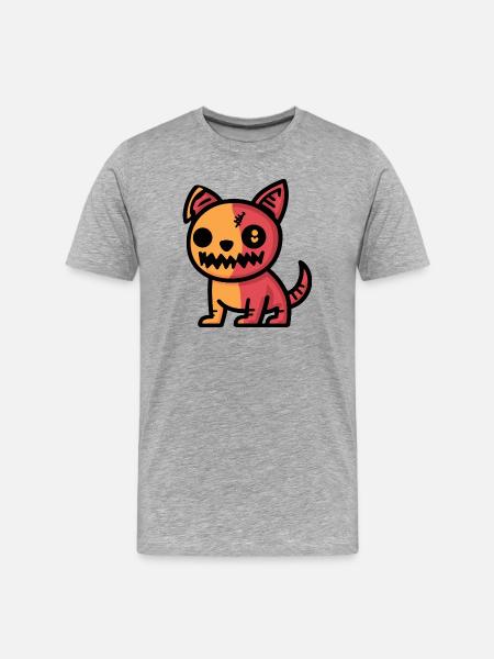 Halloween Dog Zombie - Men's Premium Organic T-Shirt - heather grey