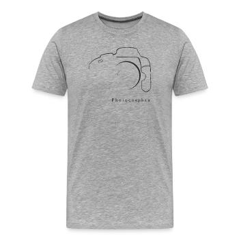 Photograph - Männer Premium Bio T-Shirt - Grau meliert - Vorne - Damien (186cm)