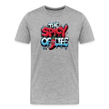 LE PIQUANT DE LA VIE - T-shirt bio Premium Homme - gris chiné - Devant - Damien (186cm)