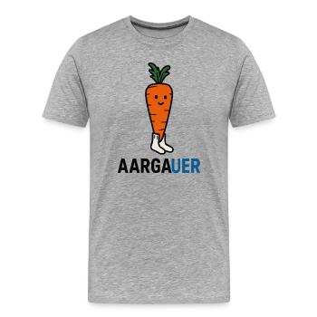 Lustiges Rüebli mit Socken - Nur für Aargauer - Männer Premium Bio T-Shirt - Grau meliert - Vorne - Damien (186cm)