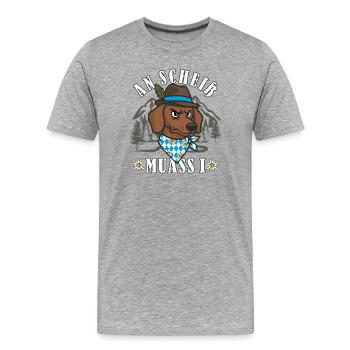 Drôle de teckel An Scheiß Muass i Grumpler - T-shirt bio Premium Homme - gris chiné - Devant - Damien (186cm)