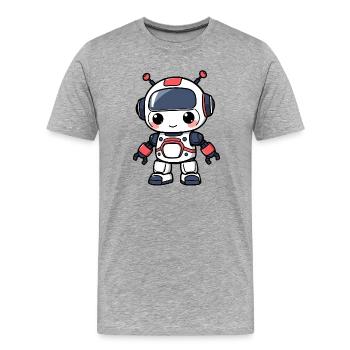 Robot - Men's Premium Organic T-Shirt - heather grey - Front - Damien (186cm)