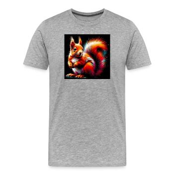 squirrel - Men's Premium Organic T-Shirt - heather grey - Front - Damien (186cm)