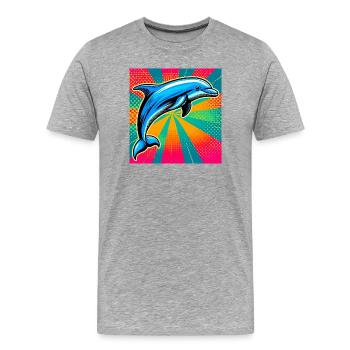 Delfin - Männer Premium Bio T-Shirt - Grau meliert - Vorne - Damien (186cm)