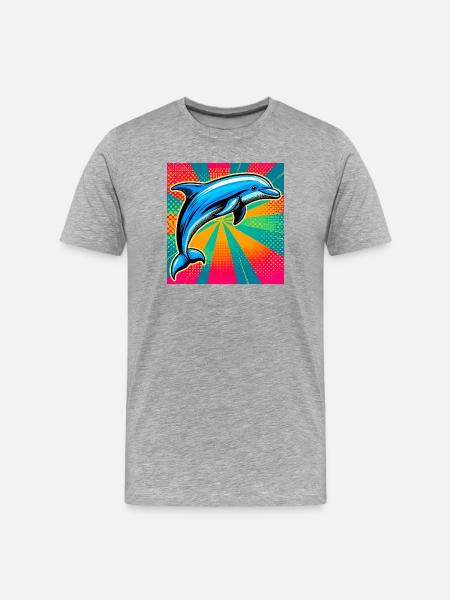 dolphin - Men's Premium Organic T-Shirt - heather grey