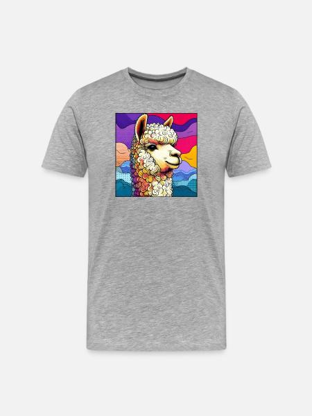 Alpaca - Men's Premium Organic T-Shirt - heather grey
