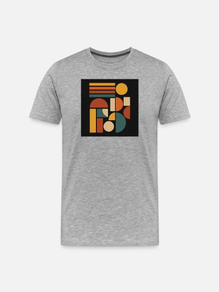 Geometric Colour Forms Retro - Men's Premium Organic T-Shirt - heather grey