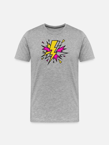 Yellow Beam Neon Explosion - Men's Premium Organic T-Shirt - heather grey