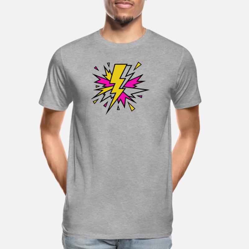 Explosion de néons à faisceau jaune T-shirt bio Premium Homme