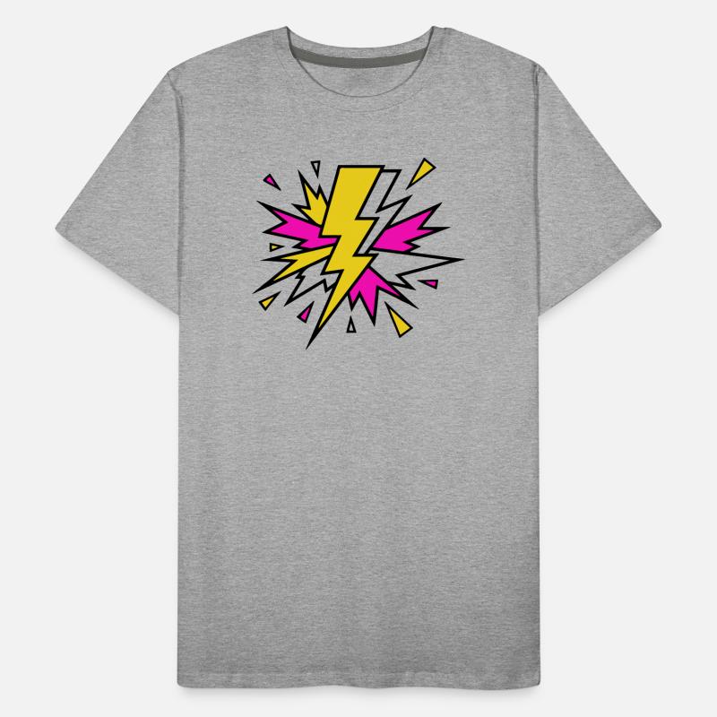 Explosion de néons à faisceau jaune T-shirt bio Premium Homme