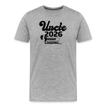 Uncle 2026 Loading - Männer Premium Bio T-Shirt - Grau meliert - Vorne - Damien (186cm)