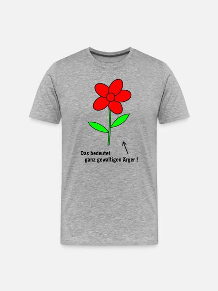 Flower Anger - Men's Premium Organic T-Shirt - heather grey