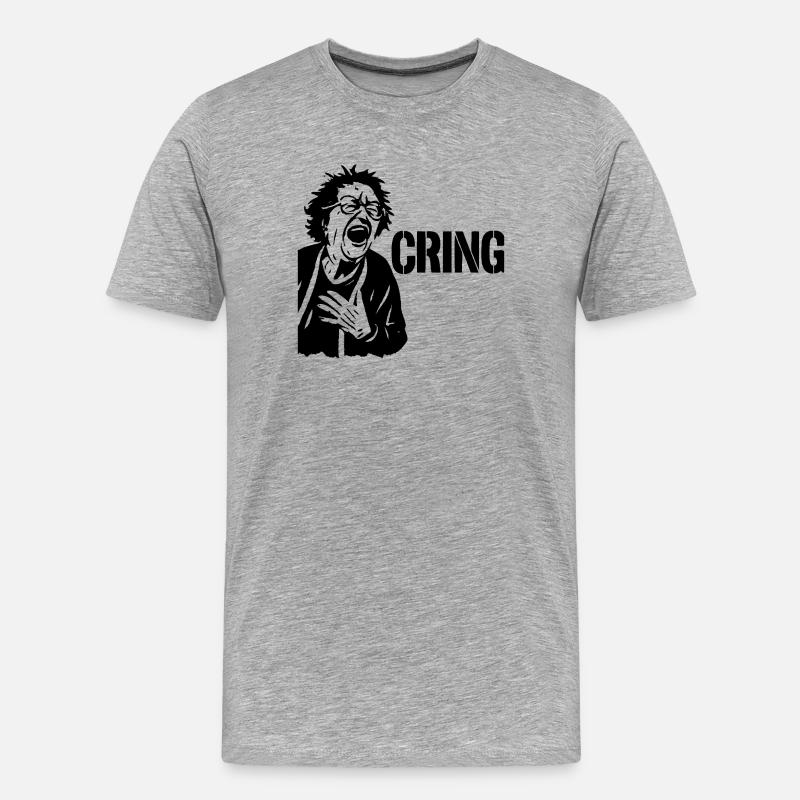 Cring Oma - Männer Premium Bio T-Shirt - Grau meliert