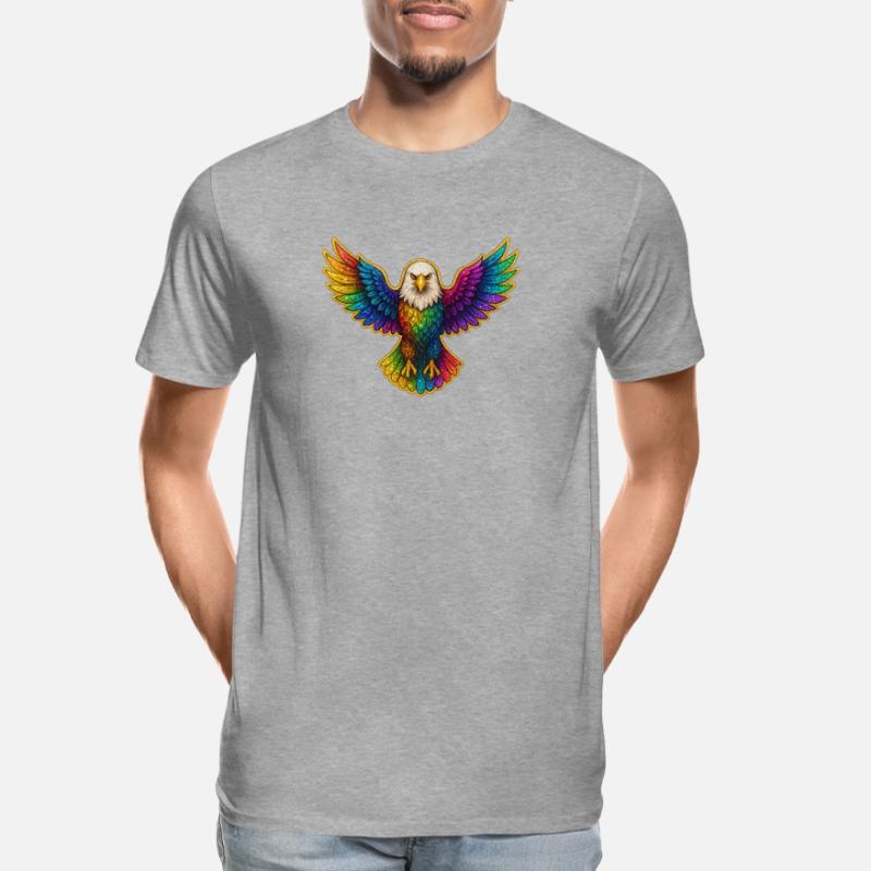 Rainbow Eagle Wing Art Men's Premium Organic T-Shirt
