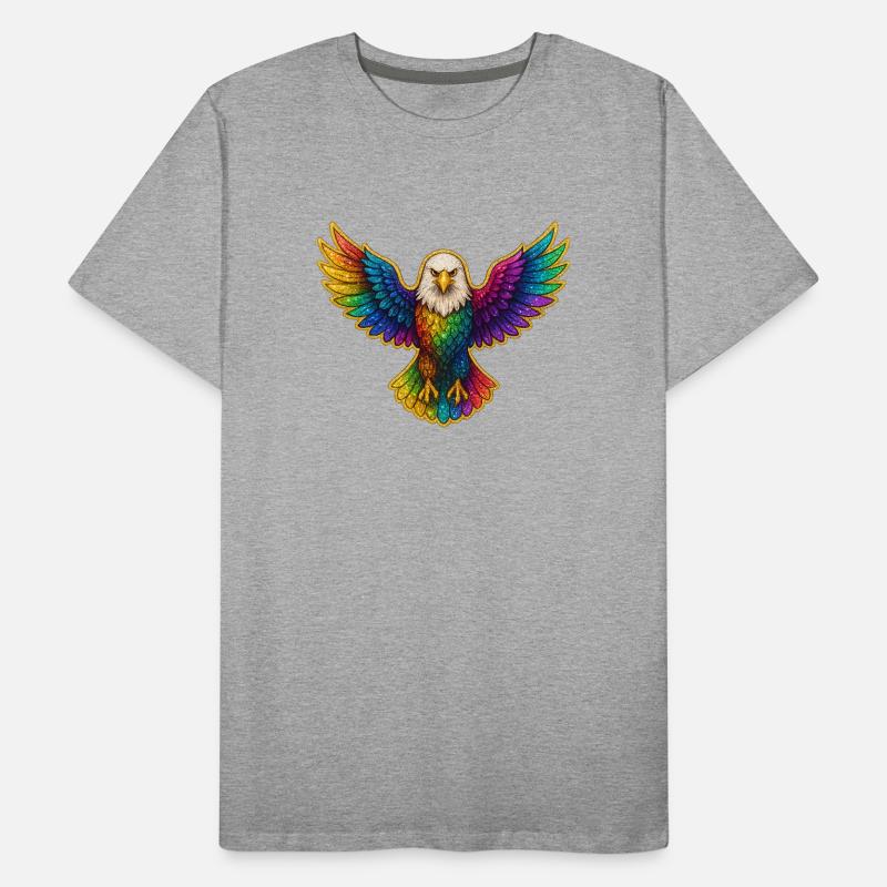 Art de l’aile d’aigle arc-en-ciel T-shirt bio Premium Homme