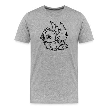 Eule im Flug – mystisches Eulenmotiv Nachtvogel - Männer Premium Bio T-Shirt - Grau meliert - Vorne - Damien (186cm)