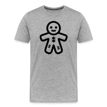 Voodoo Doll - Men's Premium Organic T-Shirt - heather grey - Front - Damien (186cm)