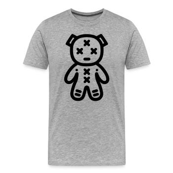 Voodoo Doll - Men's Premium Organic T-Shirt - heather grey - Front - Damien (186cm)