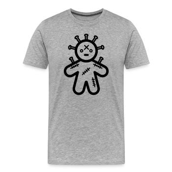 Voodoo Doll - Men's Premium Organic T-Shirt - heather grey - Front - Damien (186cm)