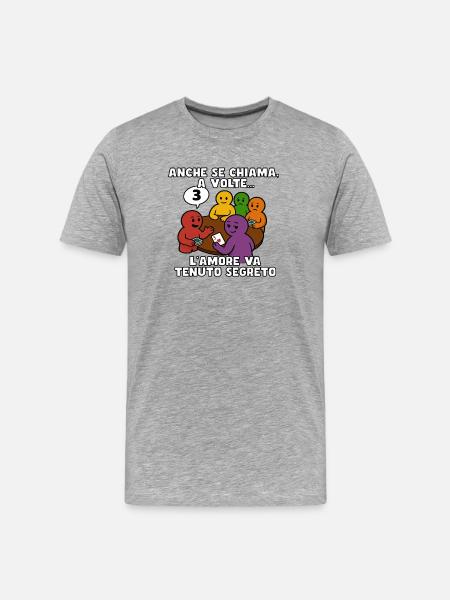Trumps call, heart denied - Men's Premium Organic T-Shirt - heather grey