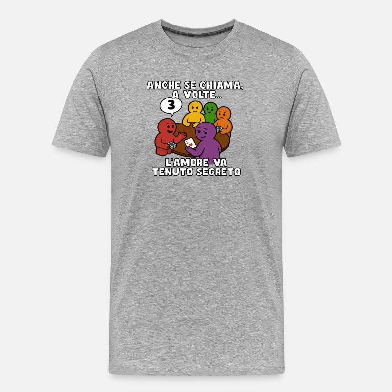 Trumpfs Ruf, verleugnetes Herz - Männer Premium Bio T-Shirt - Grau meliert