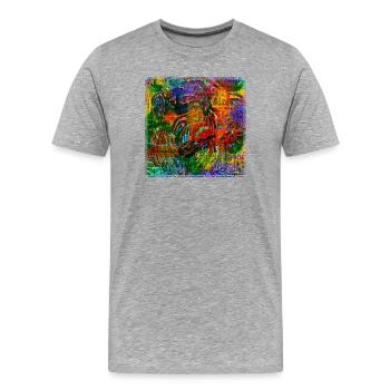 Worte & Vögel V2 - Männer Premium Bio T-Shirt - Grau meliert - Vorne - Damien (186cm)